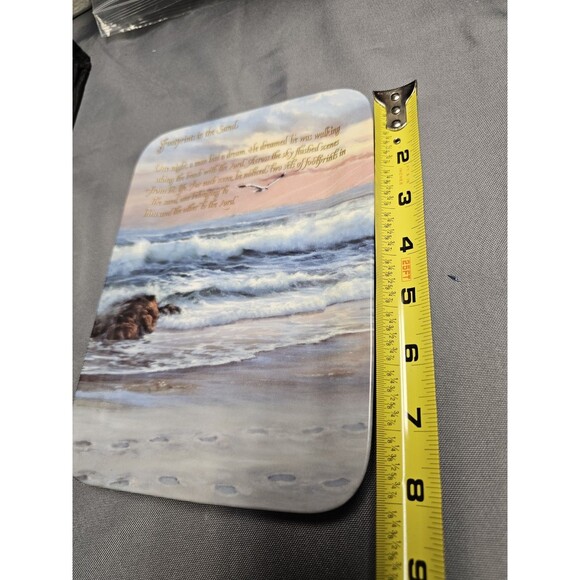 Walking with The Lord Footprints In The Sand Plate Table Top or Wall S Rickert - Picture 5 of 5